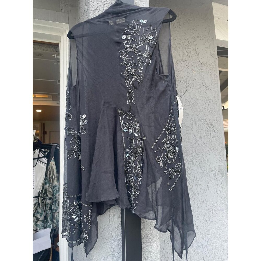 Allsaints Spitalfields Coverup Top Embellished Wrap Vest M-8